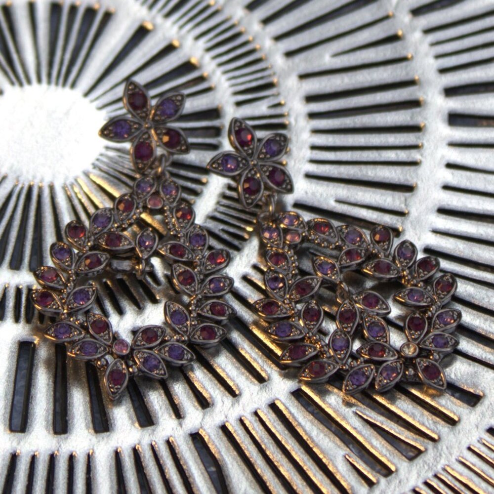 Beautiful Pink and Purple Chandelier Style Earrings